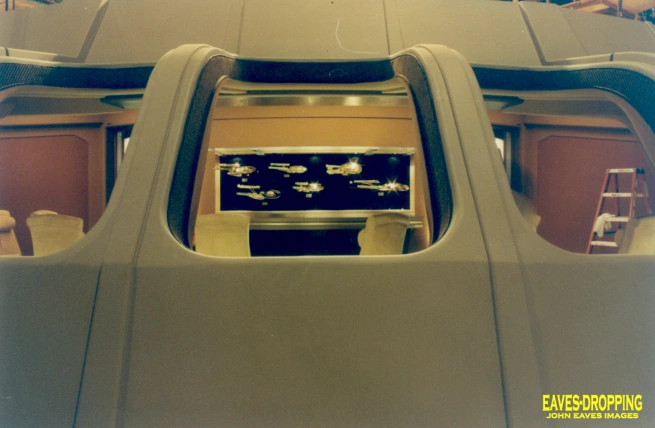 from the outside looking in, set pieces from TNG were used to make this set.